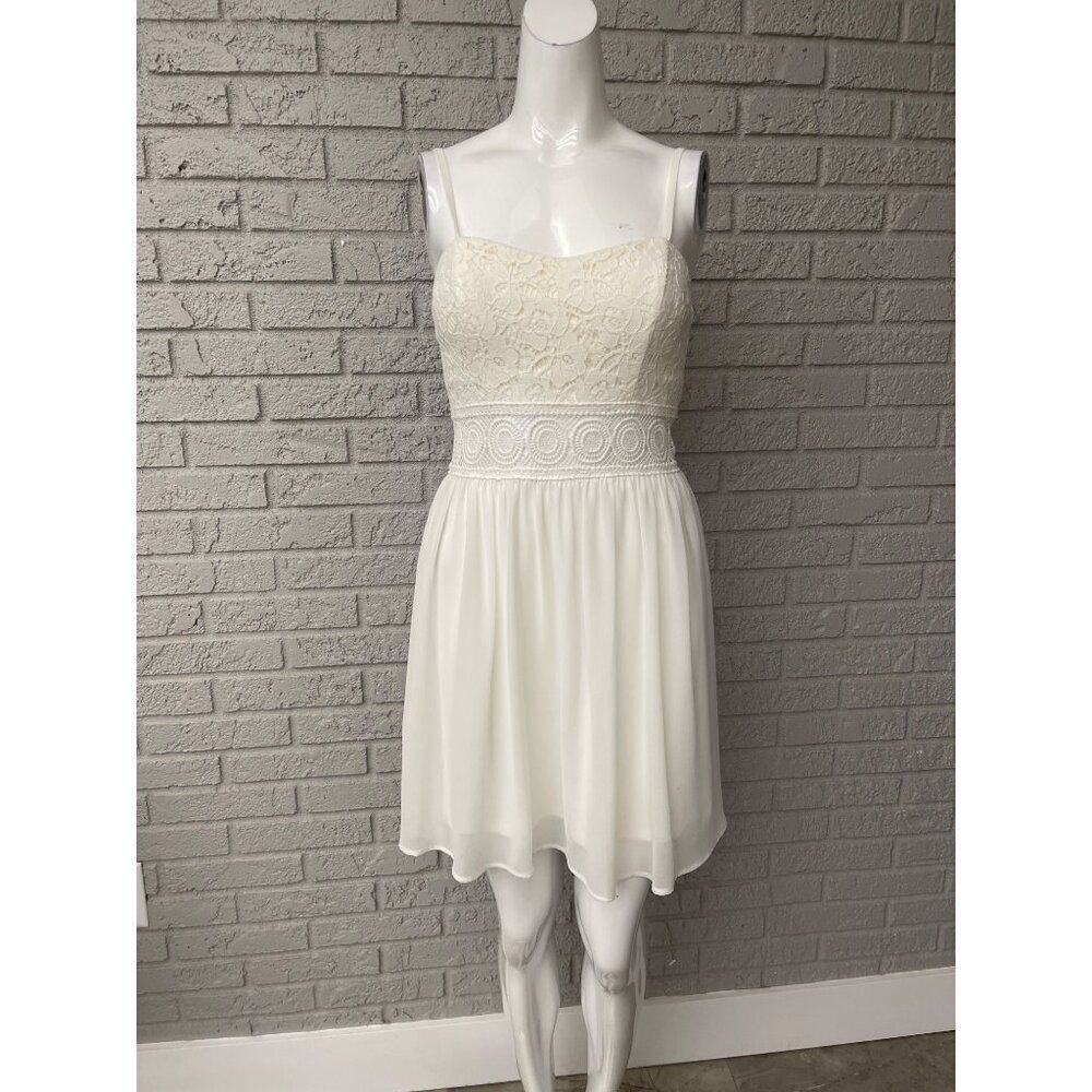 I.N. San Francisco Girls Ivory Lace Crochet Dress Size 5 juniors